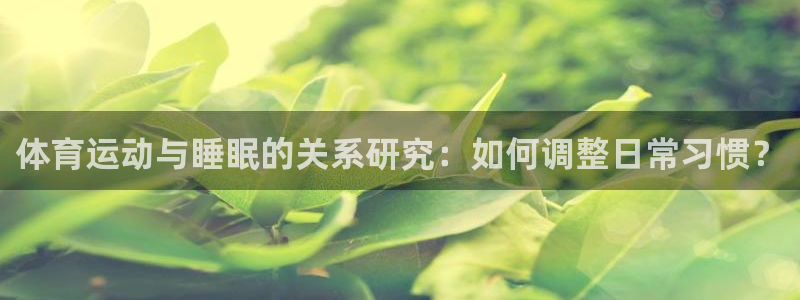 嗨王体育闪退：体育运动与睡眠的关系研究：如何调整日常习惯？